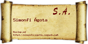 Simonfi Ágota névjegykártya